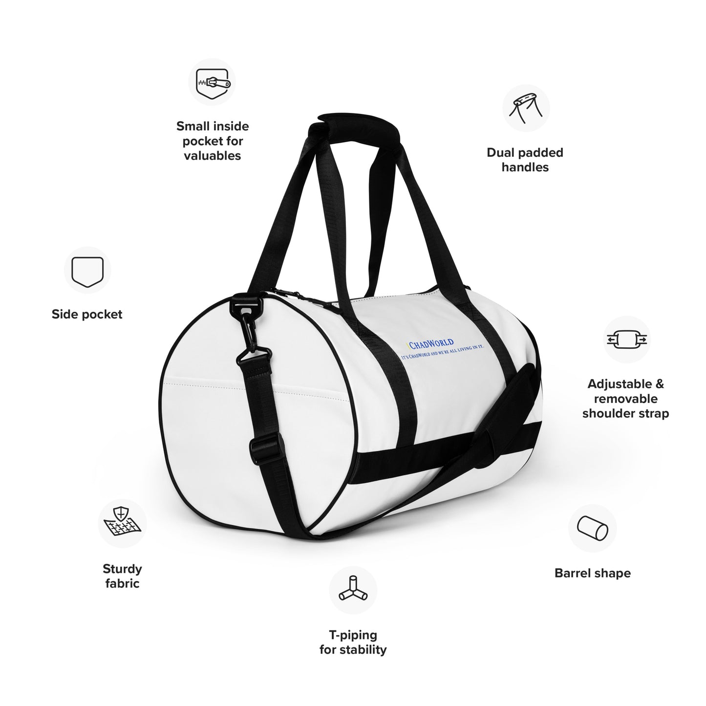 ChadWorld Brand All-Over Print Gym Bag