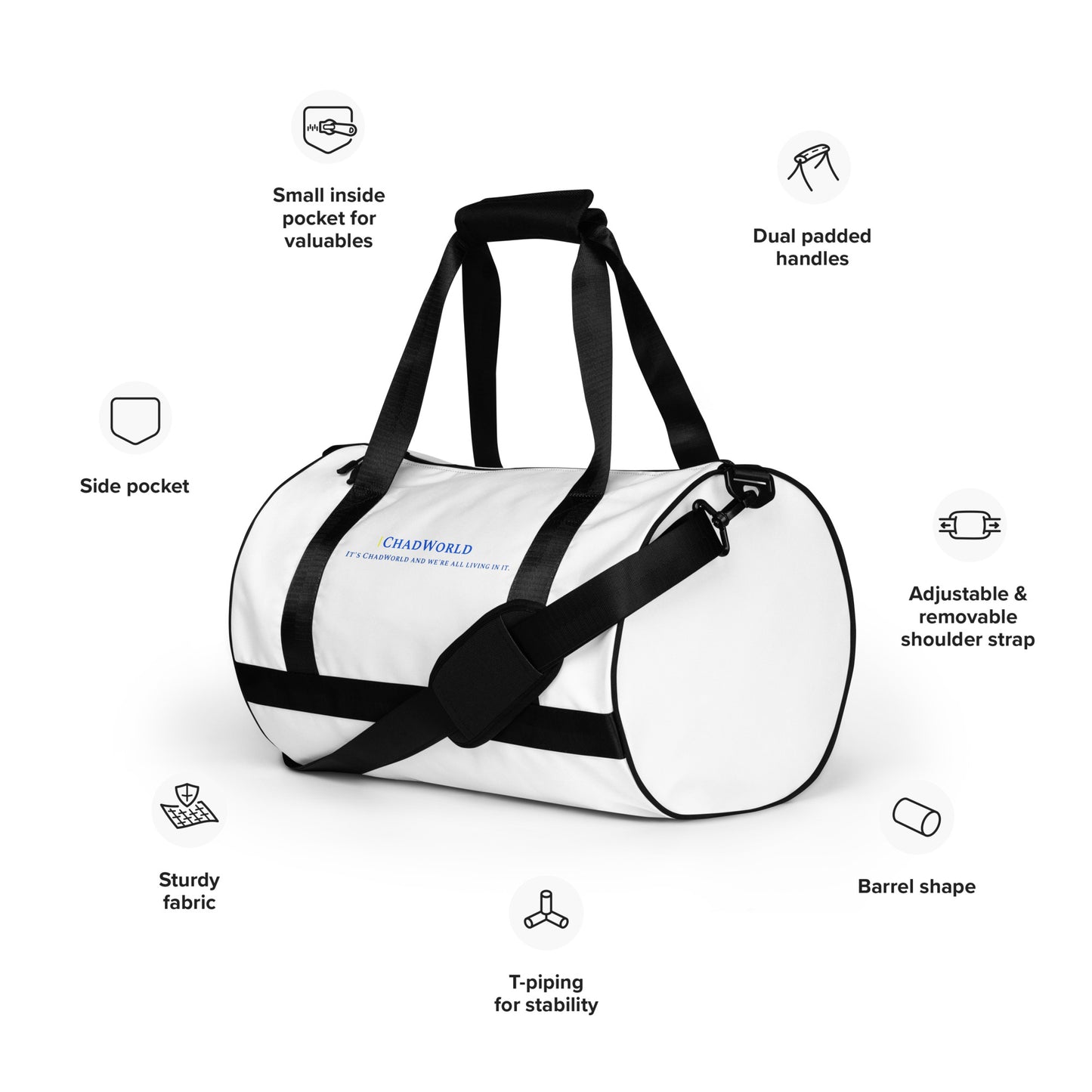 ChadWorld Brand All-Over Print Gym Bag